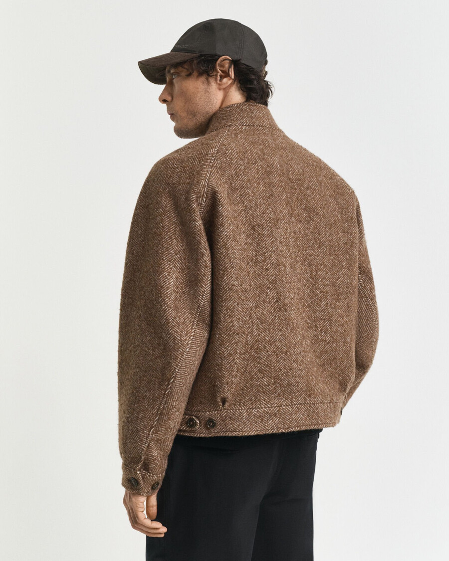 chaqueta harrington de lana - caqui cálido