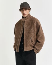 chaqueta harrington de lana - caqui cálido