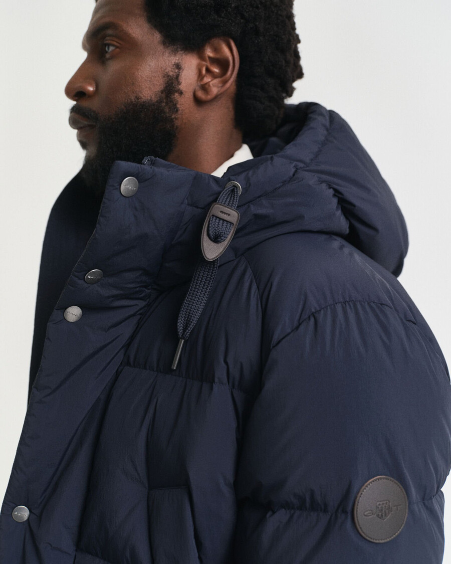 parka acolchada de plumón - azul noche