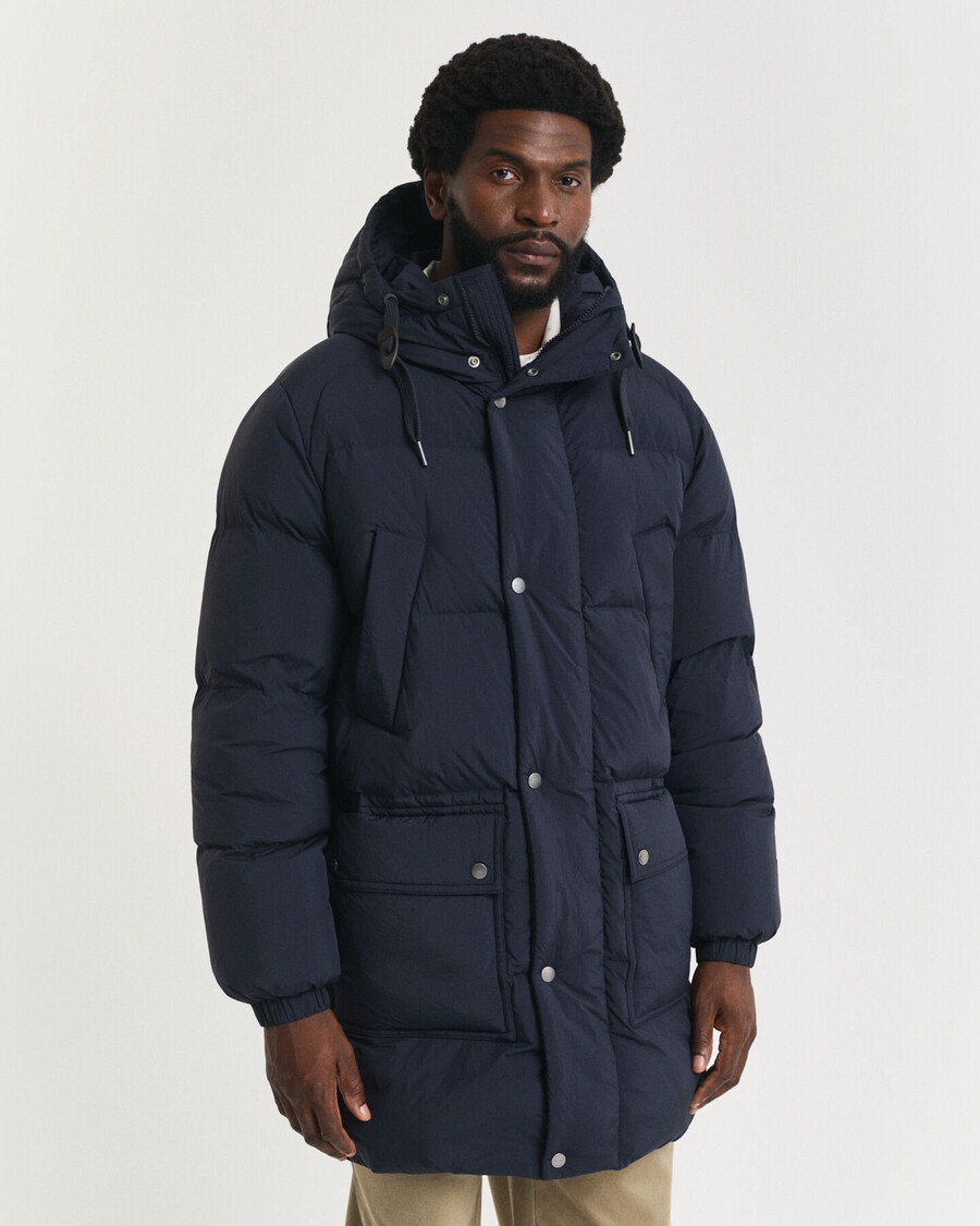 parka acolchada de plumón - azul noche