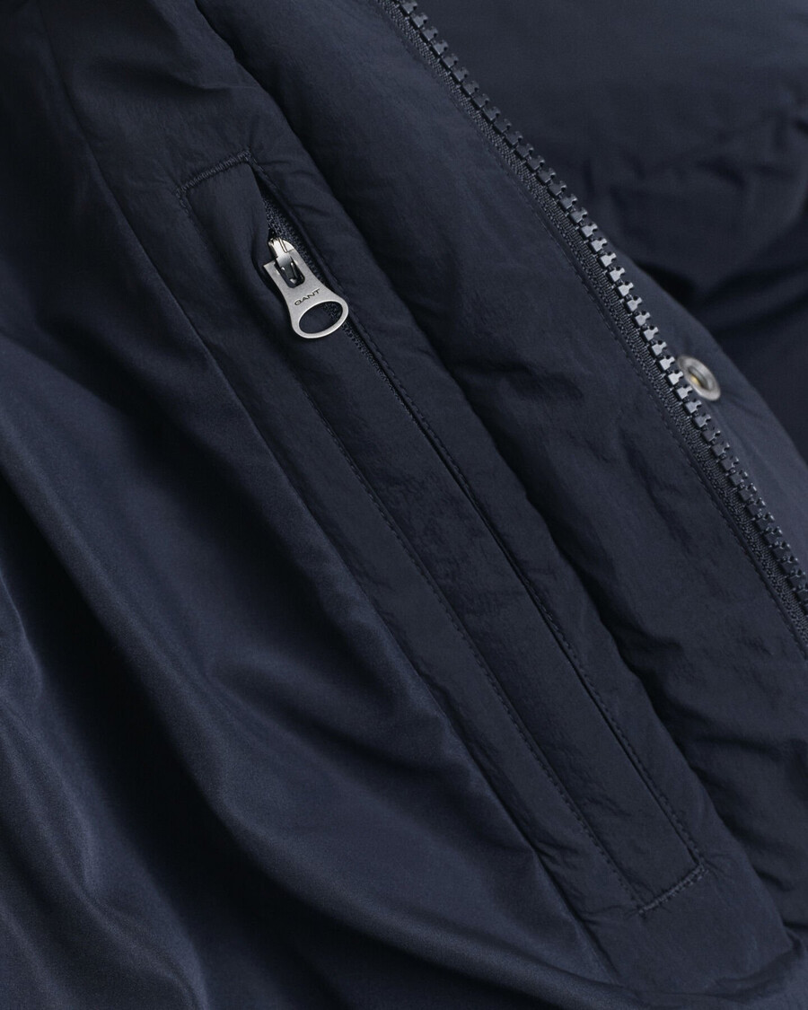 parka acolchada de plumón - azul noche