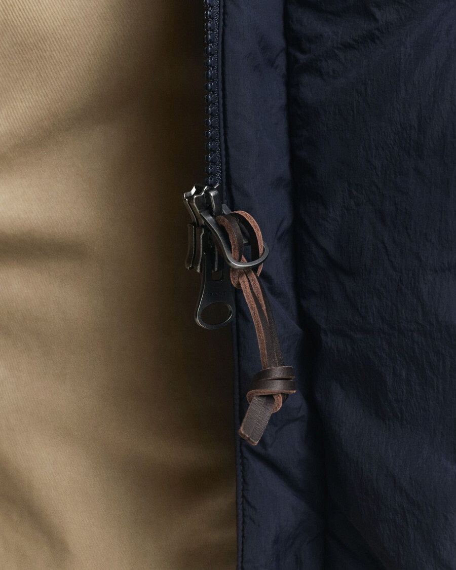 parka acolchada de plumón - azul noche