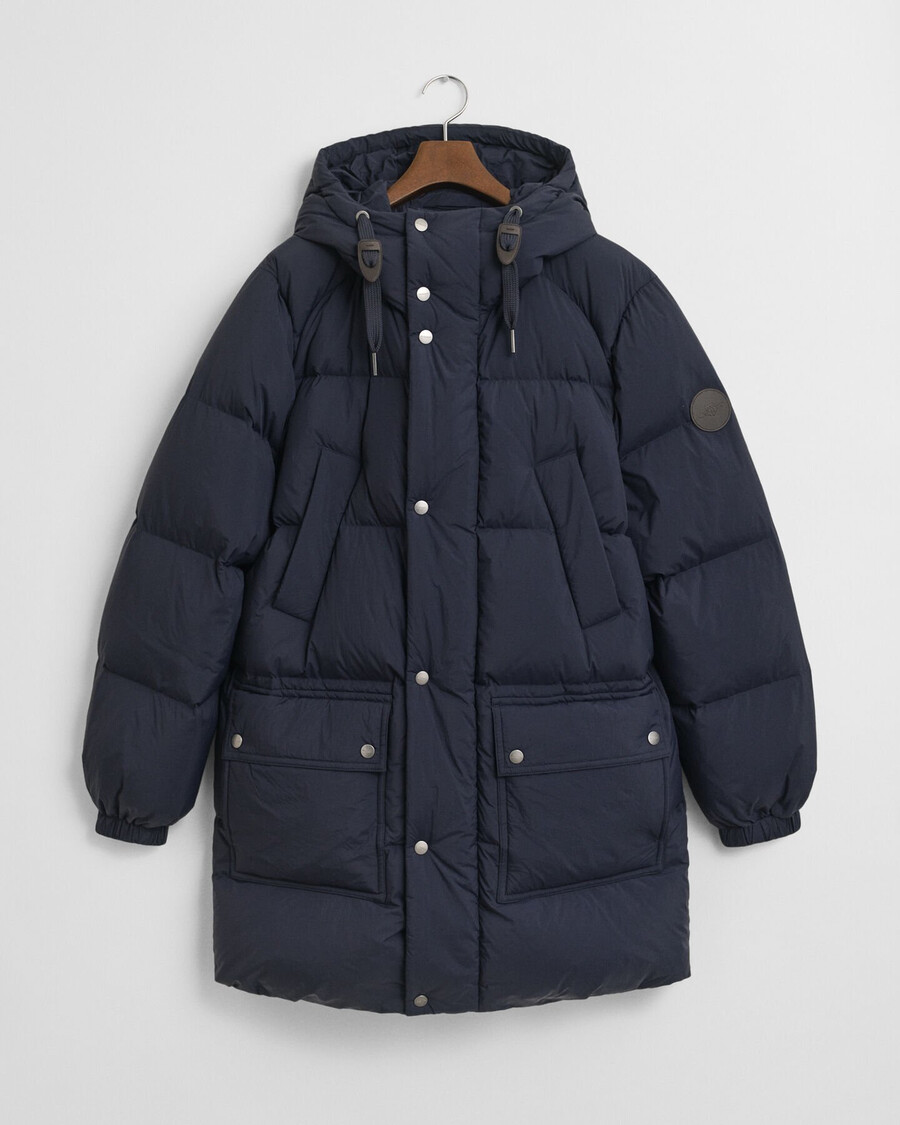 parka acolchada de plumón - azul noche