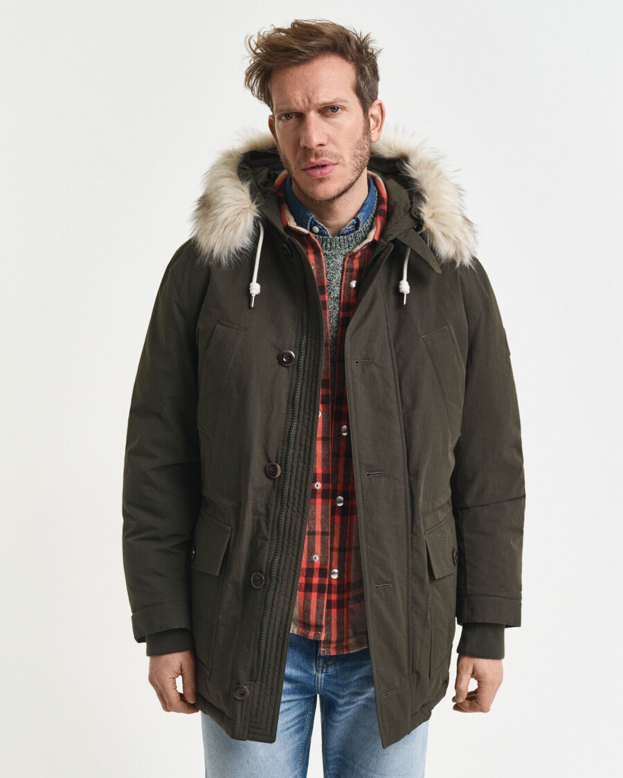 parka acolchada - verde musgo oscuro
