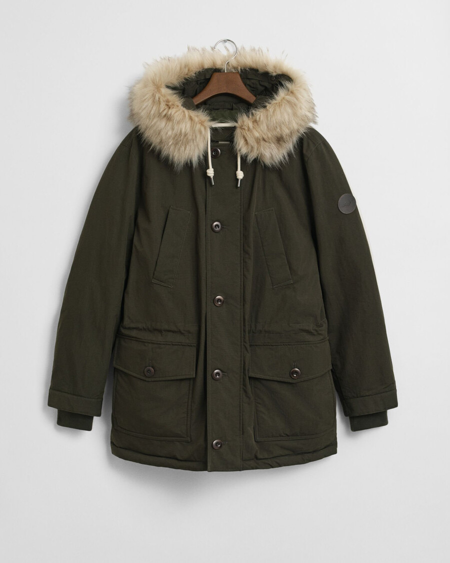 parka acolchada - verde musgo oscuro