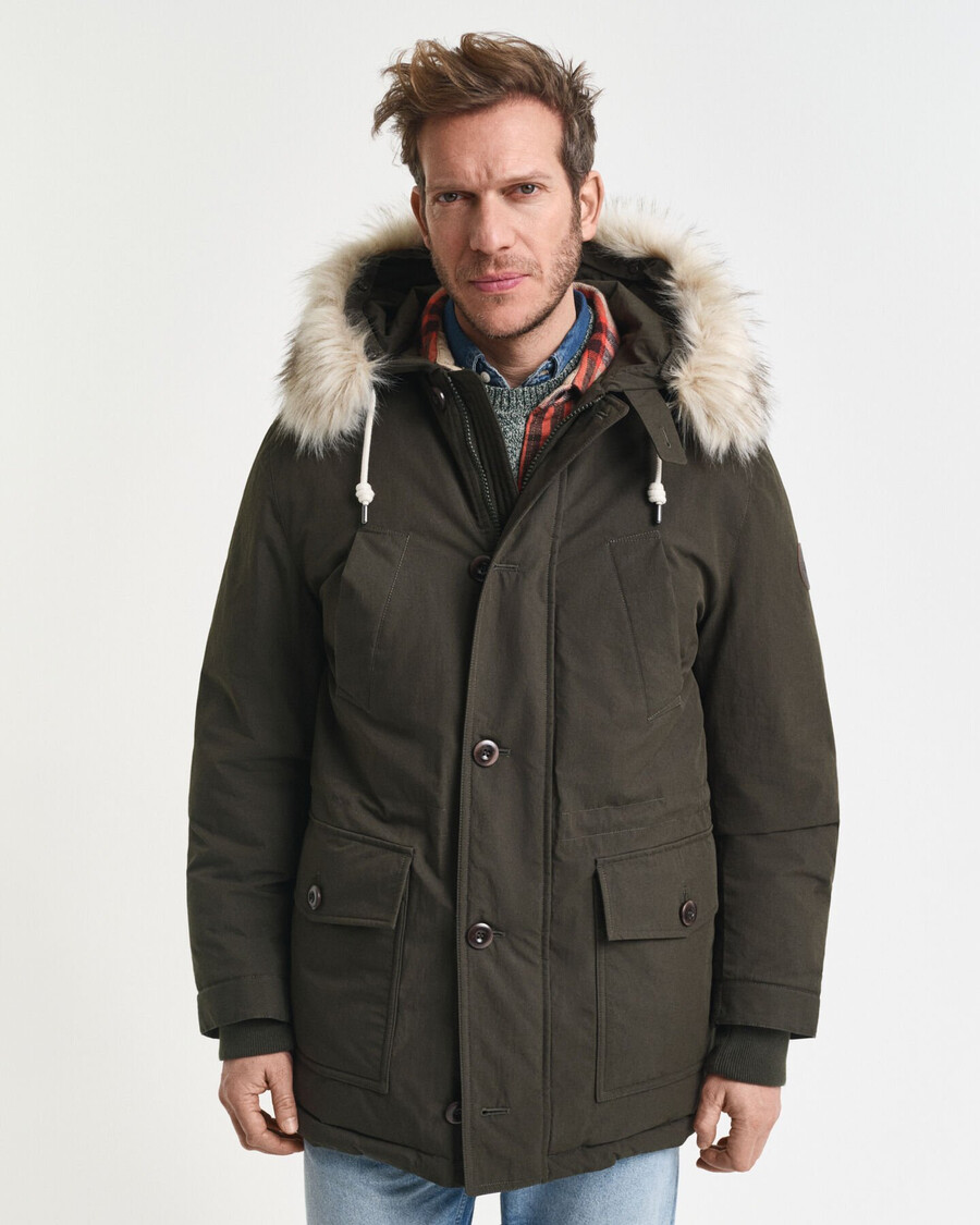 parka acolchada - verde musgo oscuro
