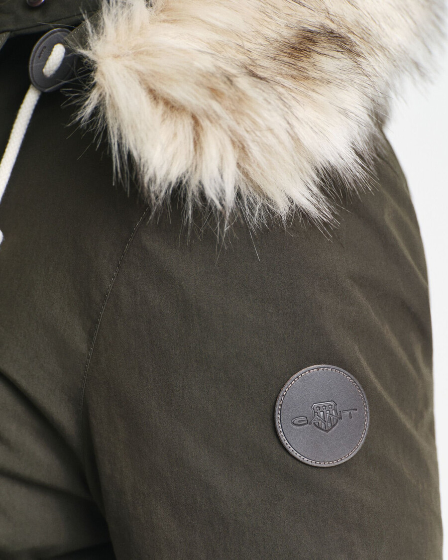 parka acolchada - verde musgo oscuro