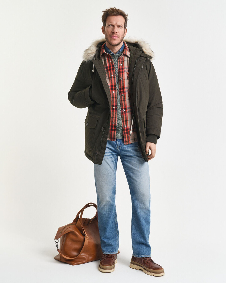 parka acolchada - verde musgo oscuro
