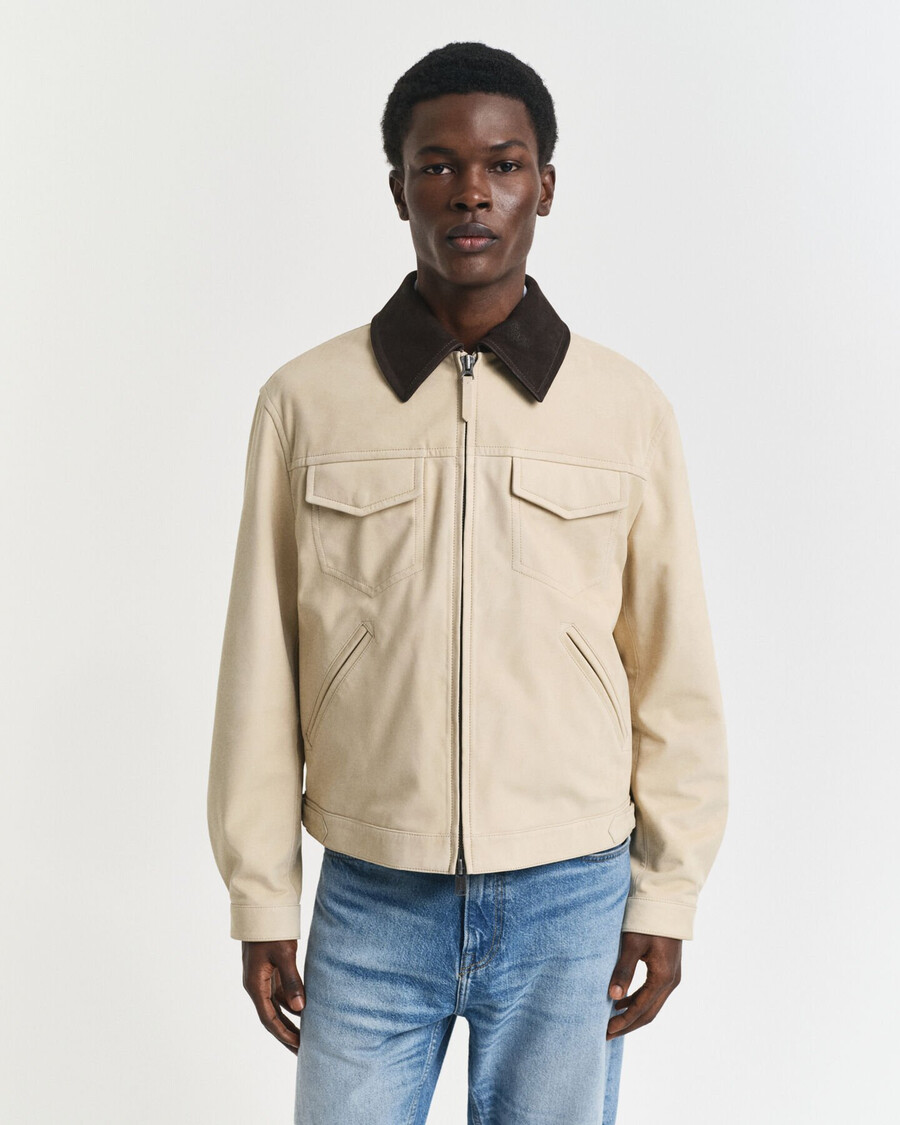 chaqueta de cuero rodeo - masilla