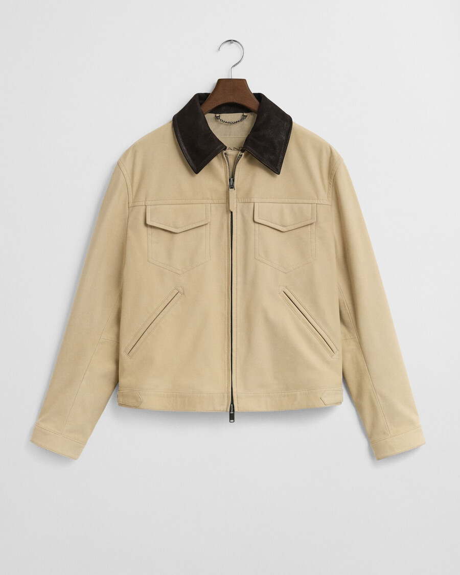 chaqueta de cuero rodeo - masilla