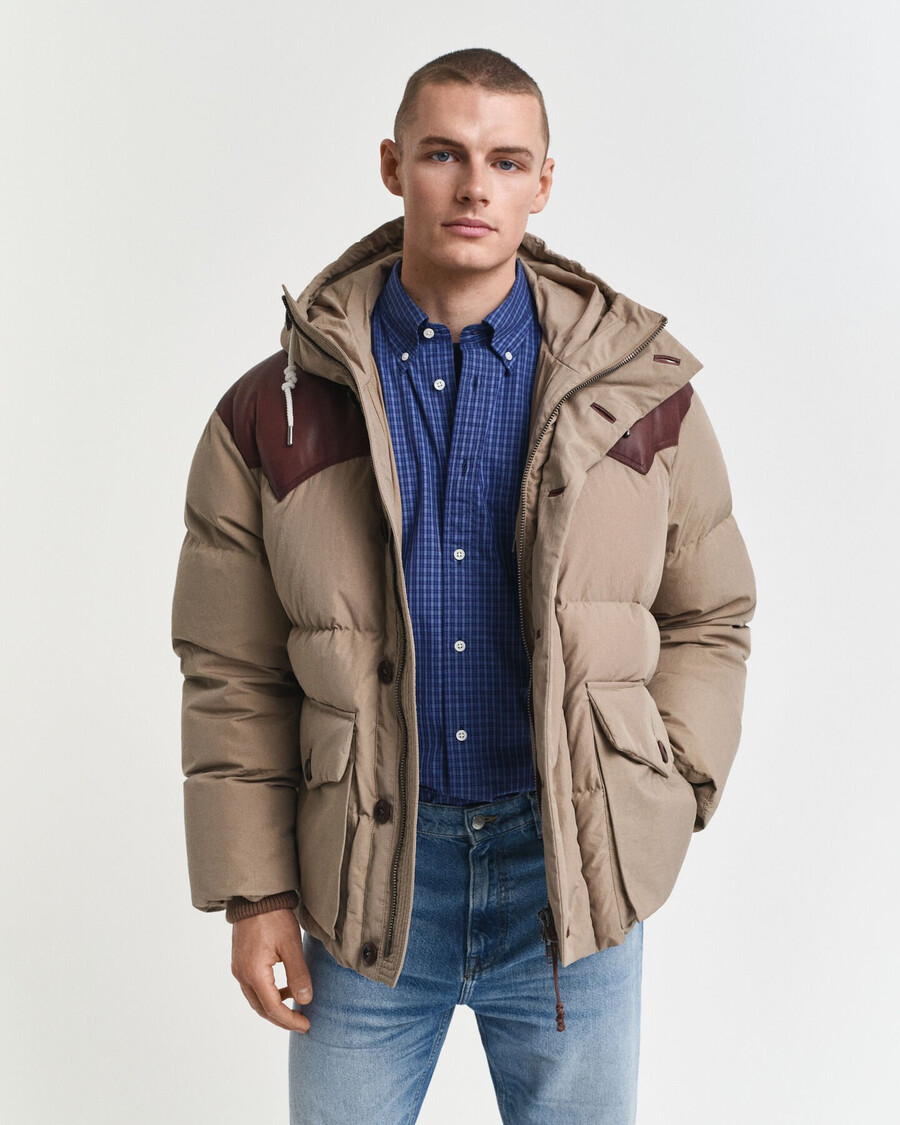 parka de algodón y plumón de ganso - beige caramelo