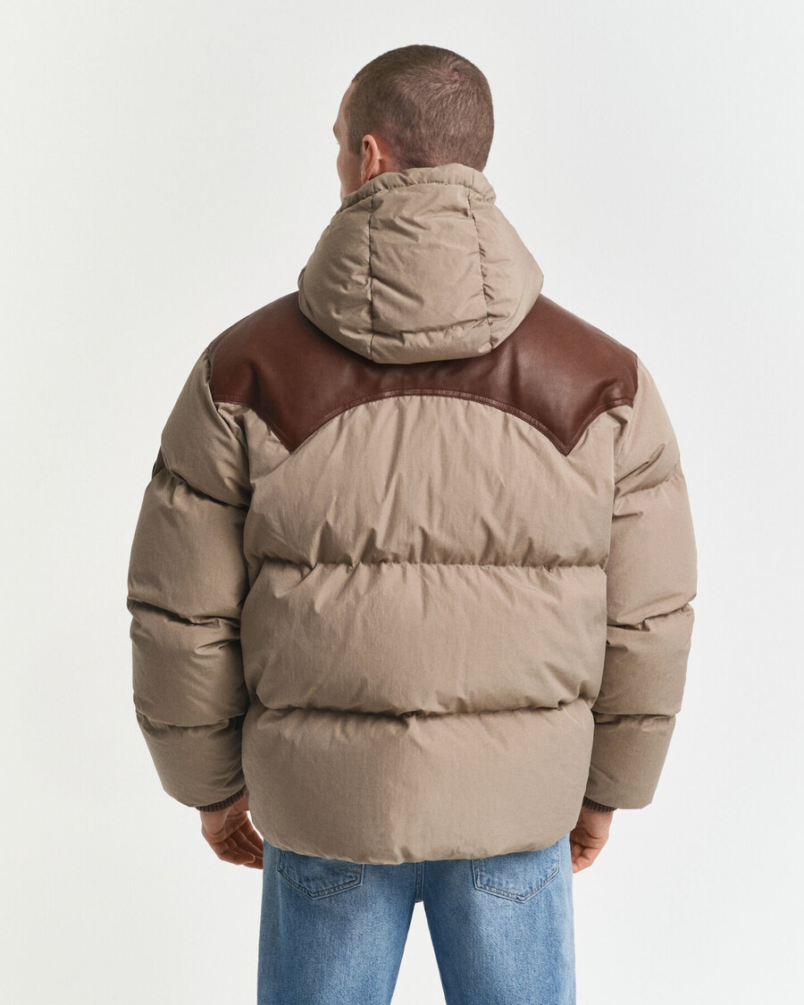 parka de algodón y plumón de ganso - beige caramelo