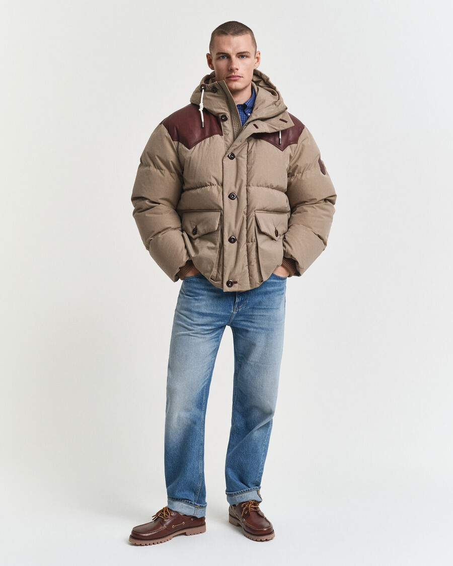 parka de algodón y plumón de ganso - beige caramelo