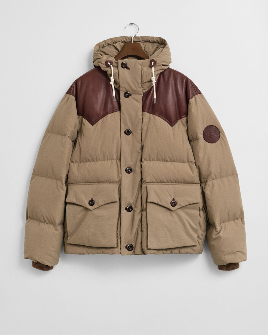 parka de algodón y plumón de ganso - beige caramelo