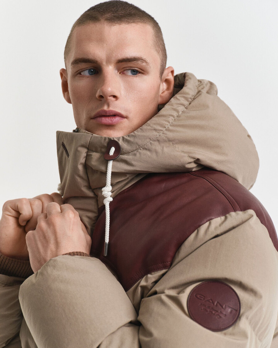 parka de algodón y plumón de ganso - beige caramelo