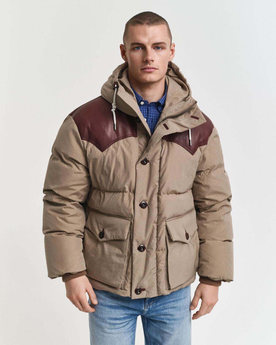 parka de algodón y plumón de ganso - beige caramelo