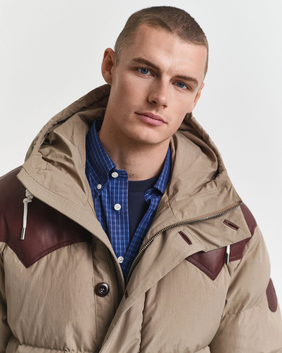 parka de algodón y plumón de ganso - beige caramelo