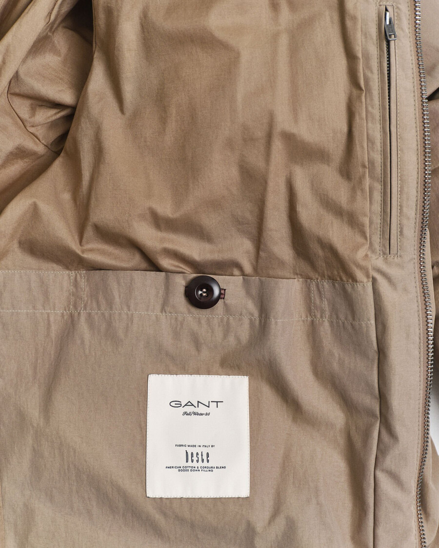 parka de algodón y plumón de ganso - beige caramelo
