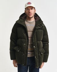 chaqueta acolchada de pana - verde musgo oscuro