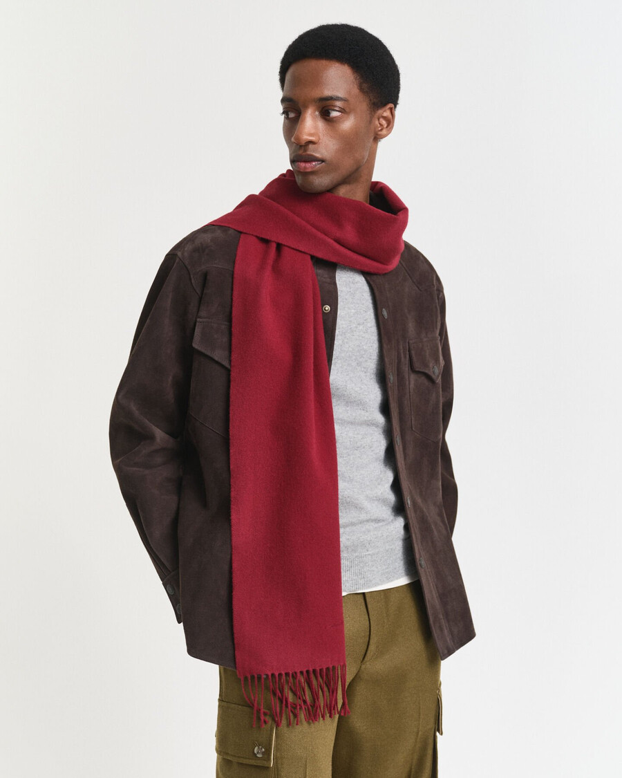bufanda de lana - plumped red