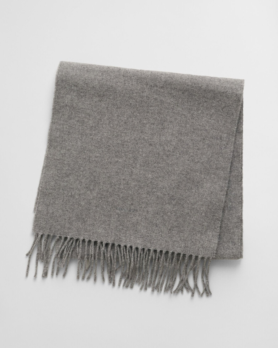 bufanda de lana - gris oscuro melange