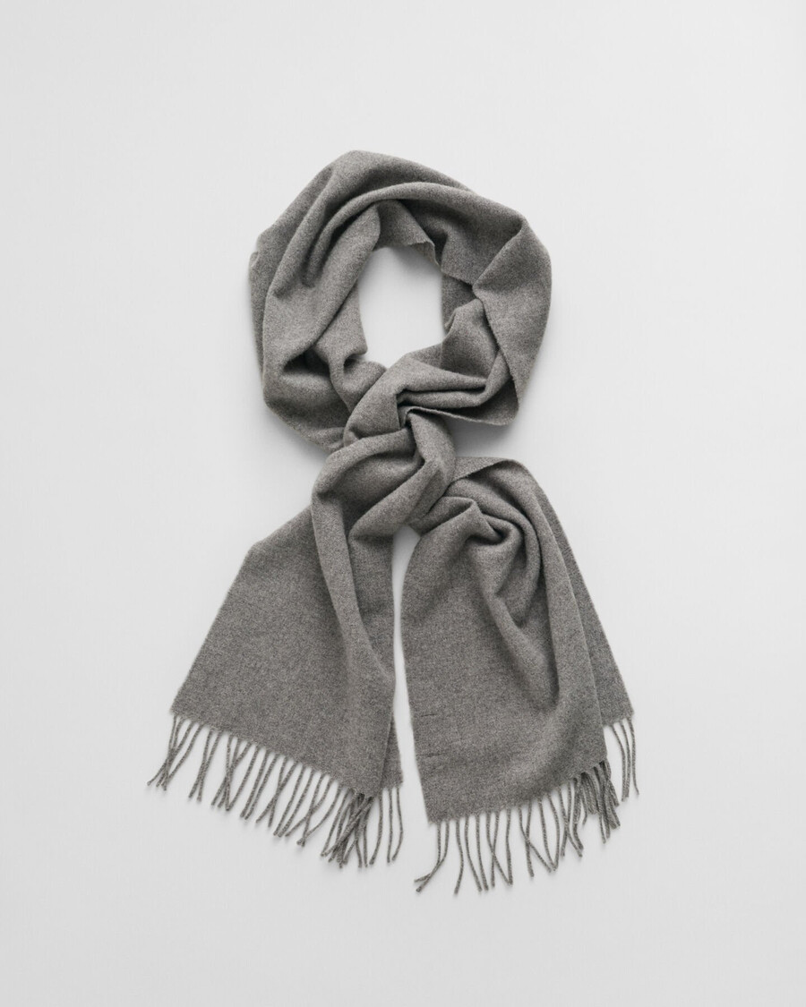 bufanda de lana - gris oscuro melange