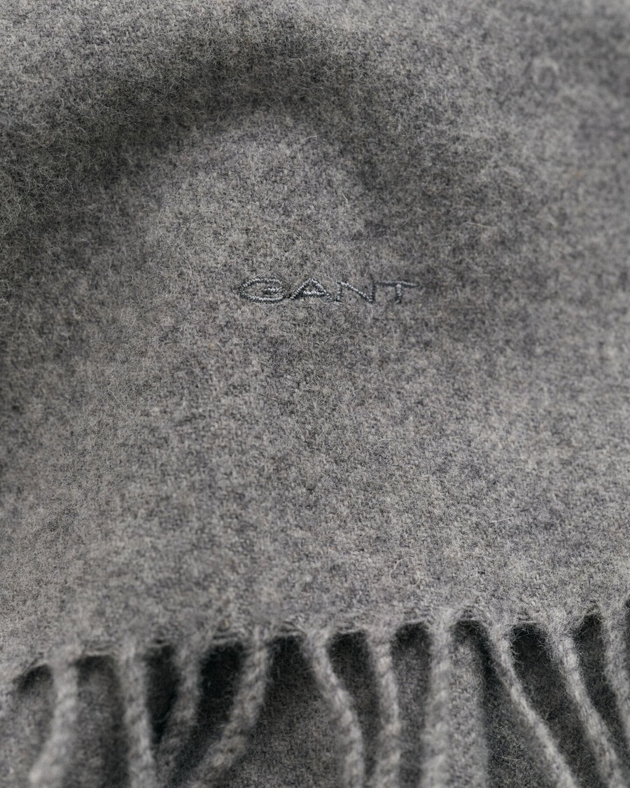 bufanda de lana - gris oscuro melange