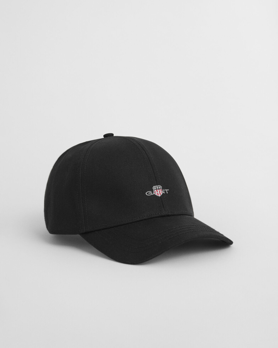 gorra de sarga de algodón shield high - negra