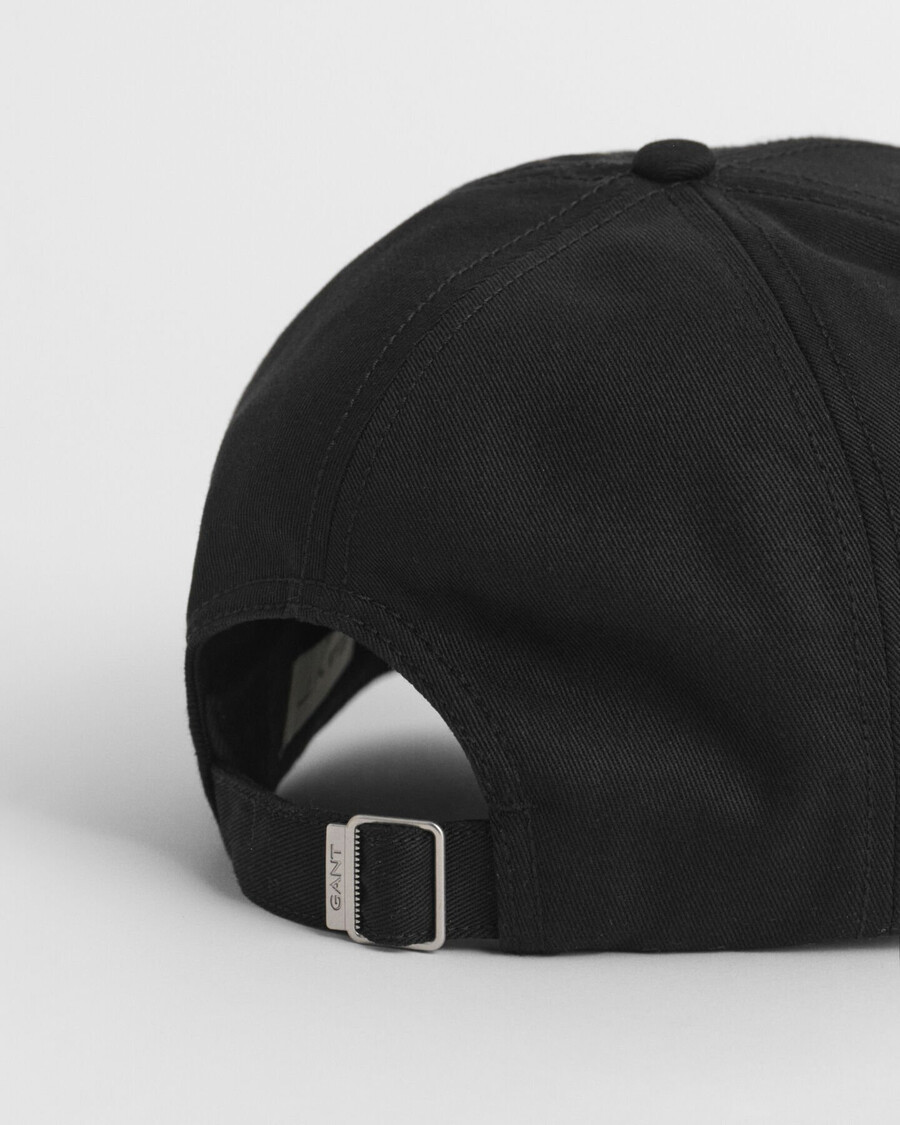gorra de sarga de algodón shield high - negra