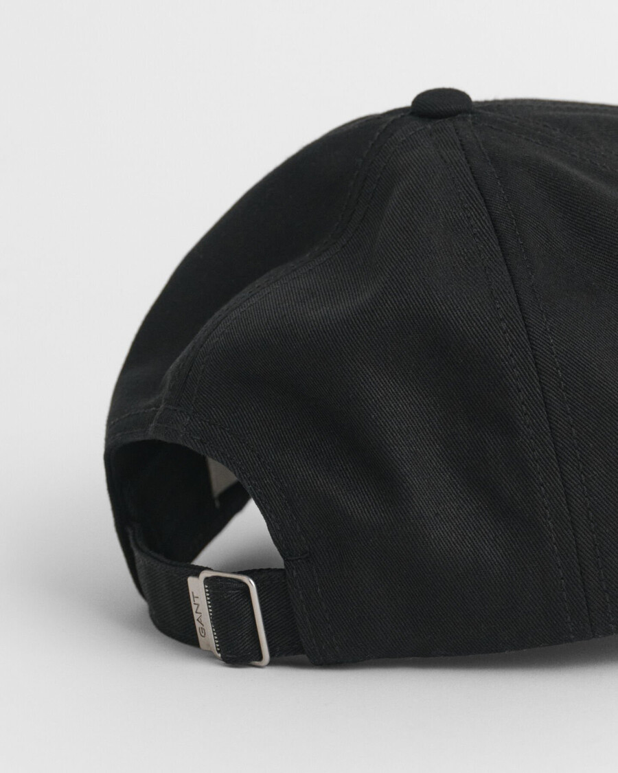 gorra de sarga de algodón shield - negra