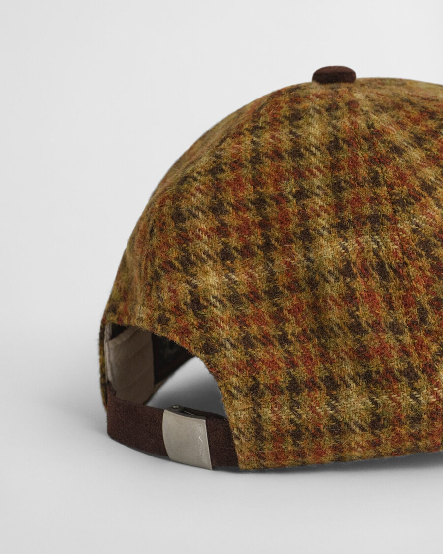 gorra de lana a cuadros - mantequilla de cacahuete