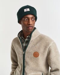 gorro de mezcla de algodón acanalado - verde tartán