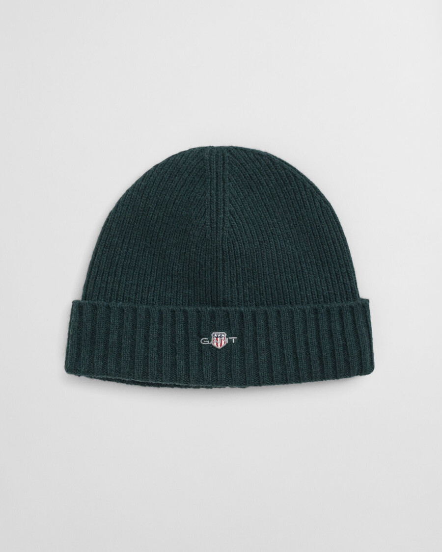 gorro de lana shield - verde tartán