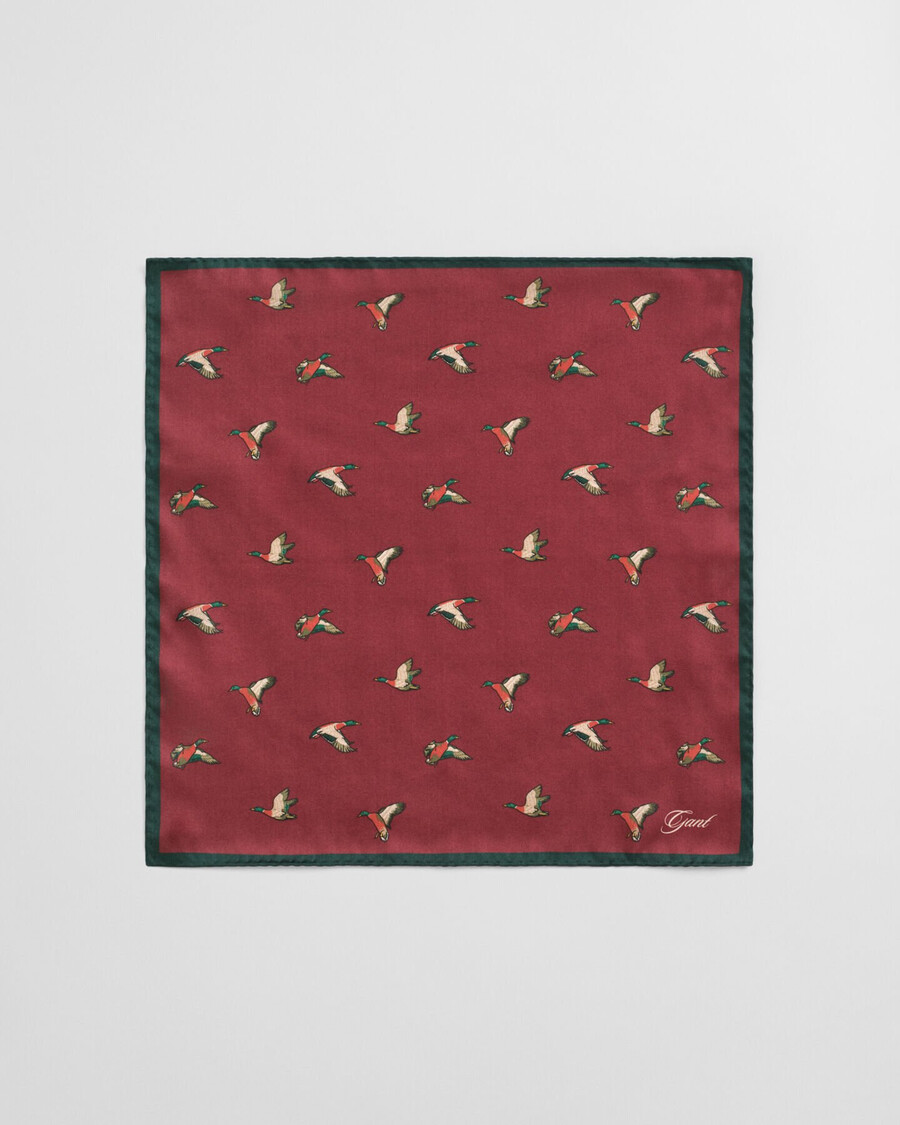 pañuelo de bolsillo con estampado de pato - plumped red