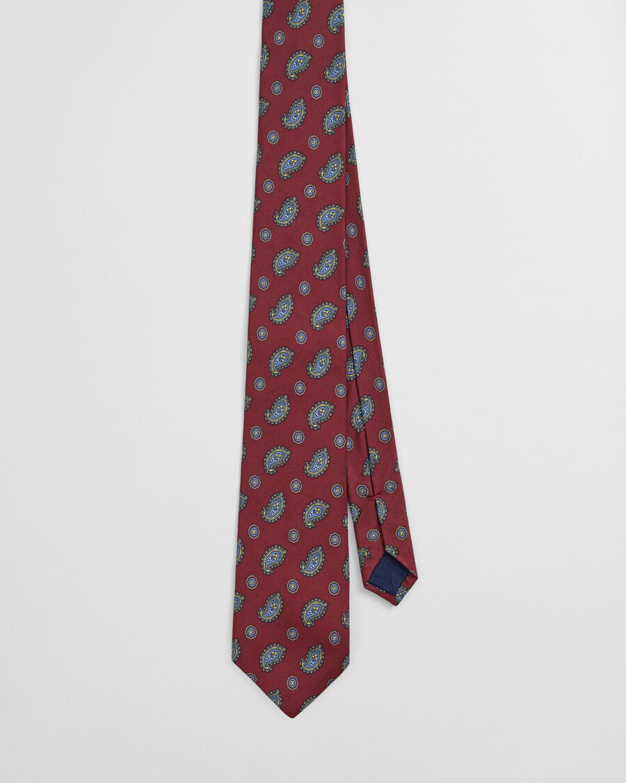 corbata de cachemira - rojo abultado