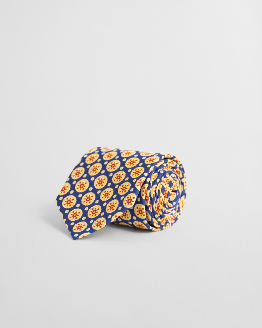 corbata de seda tipo fular - azul intenso
