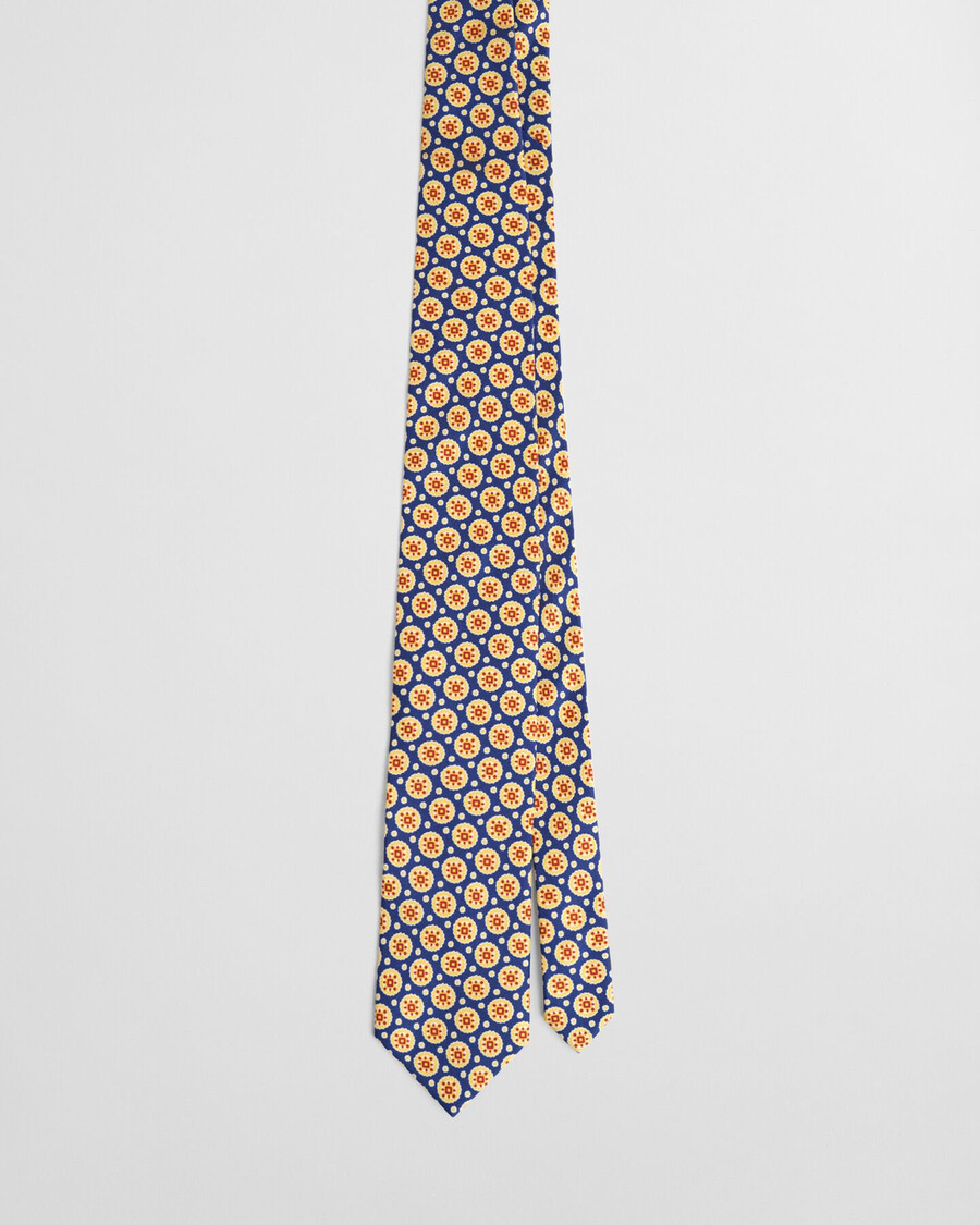 corbata de seda tipo fular - azul intenso