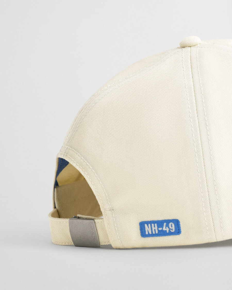 gorra de sarga de algodón con estampado gráfico - crema