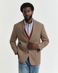 blazer de cuadros vichy de corte relajado - marrón chocolate
