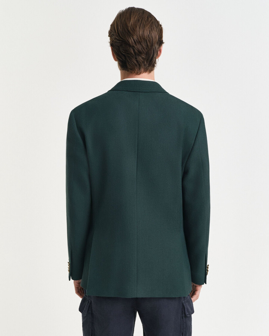 blazer club de algodón de corte entallado - verde tartán