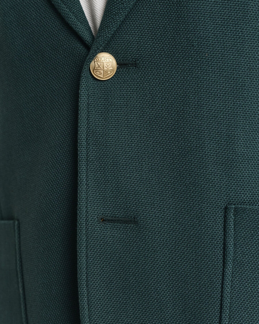 blazer club de algodón de corte entallado - verde tartán