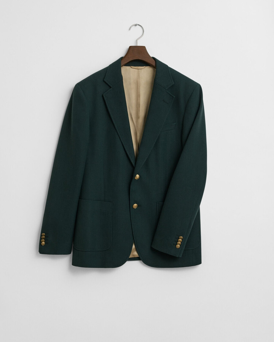 blazer club de algodón de corte entallado - verde tartán