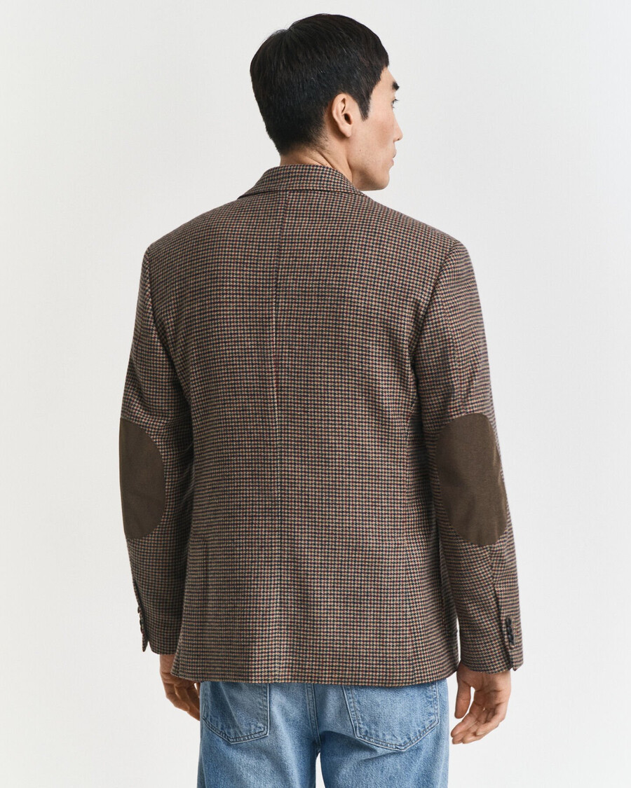 blazer de cuadros pata de gallo de corte entallado - gris topo claro