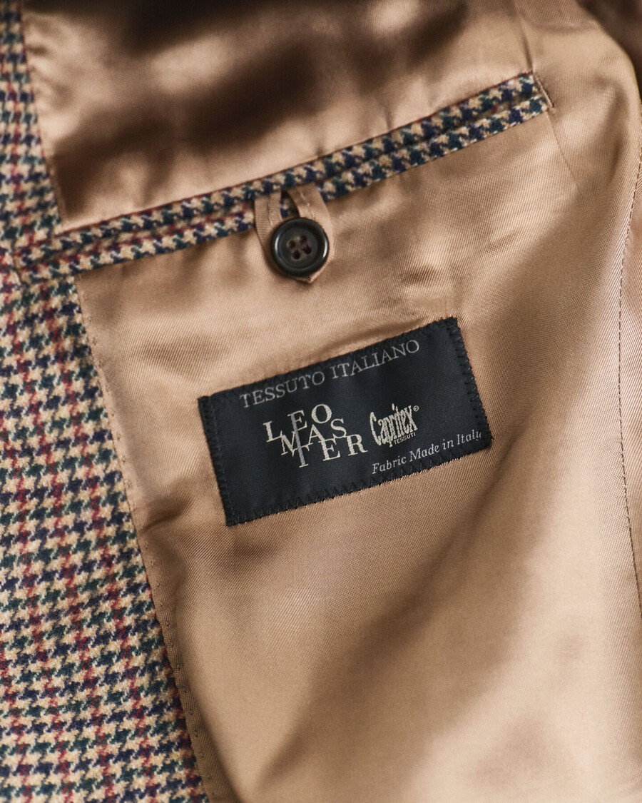 blazer de cuadros pata de gallo de corte entallado - gris topo claro