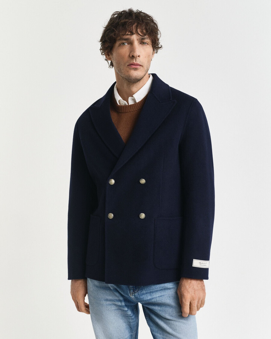 blazer club cosido a mano - azul noche