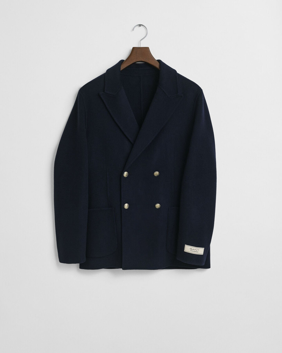 blazer club cosido a mano - azul noche