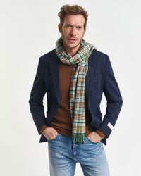 blazer de jersey de algodón y lana bicolor - azul noche