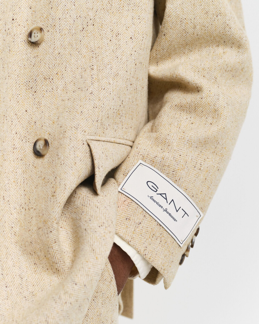 chaqueta de traje de espiga nepps de corte relajado - beige hormigón