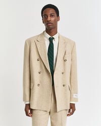 chaqueta de traje de espiga nepps de corte relajado - beige hormigón