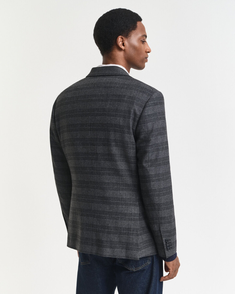 chaqueta de traje de cuadros glen de corte entallado - antracita jaspeada